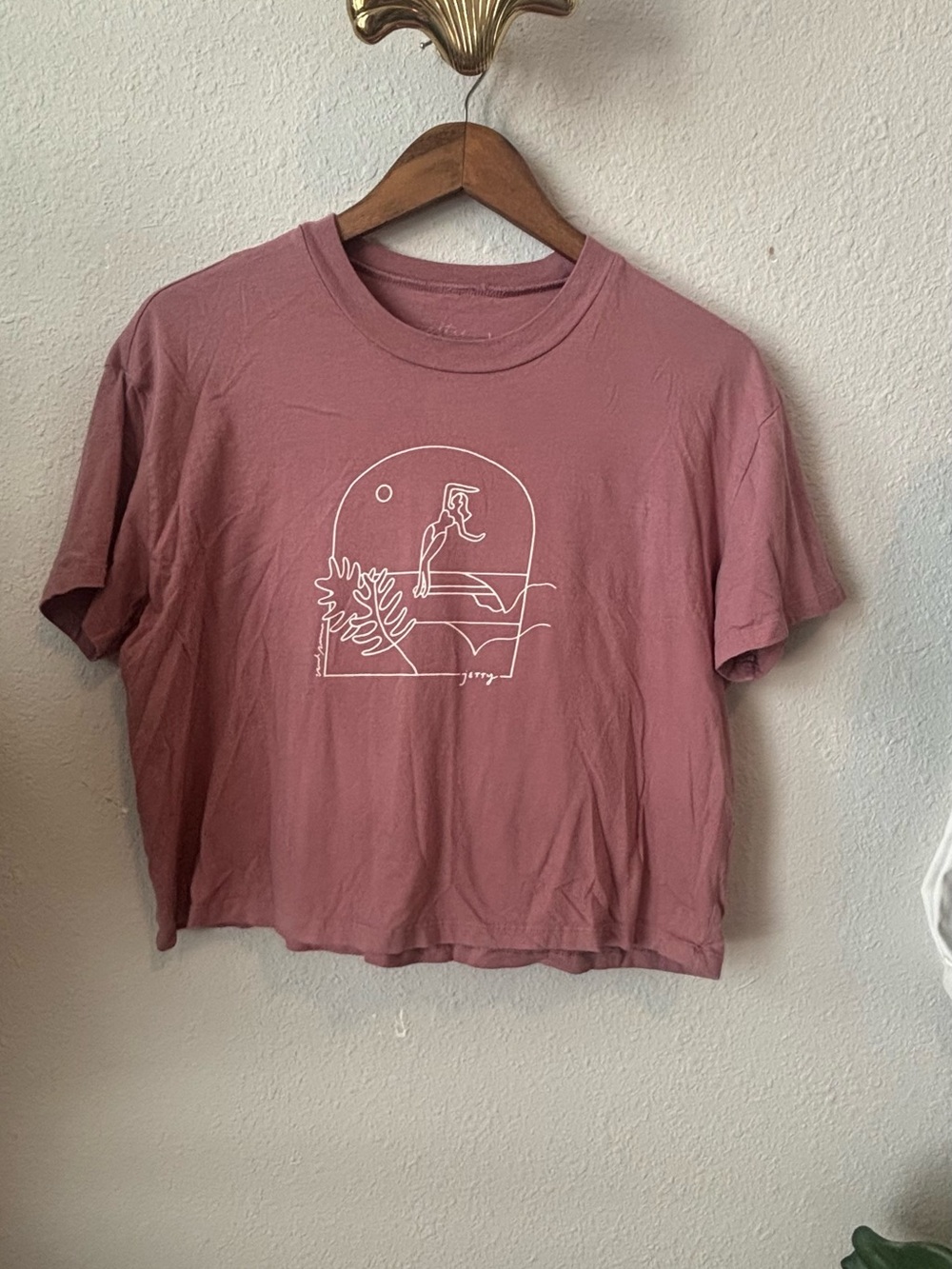 Women's Mauve Graphic Crop Top